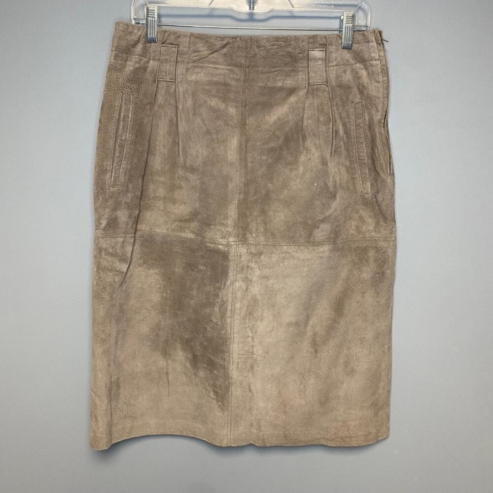 VTG Lord and Taylor Pig Suede Western Cowgirl Festival‎ Midi Skirt Sz 12